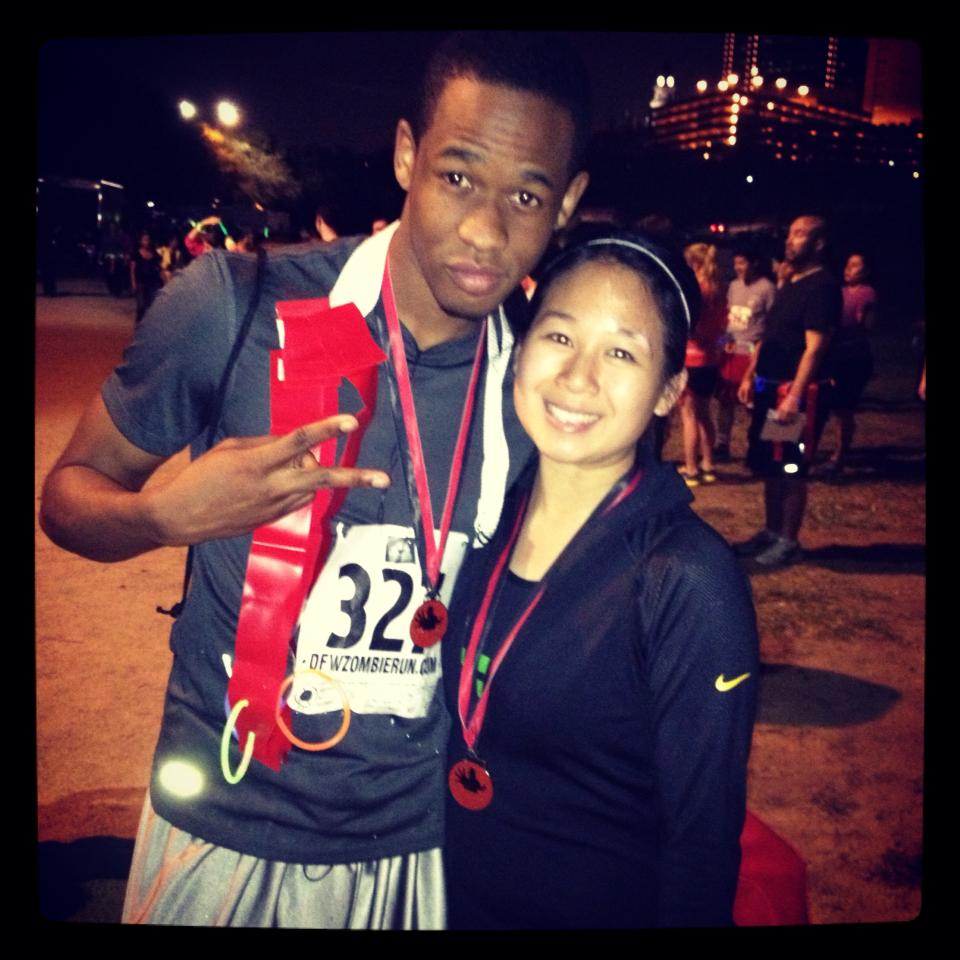 David didn't get any of his flags pulled. He outran everyone. I was left as bait.