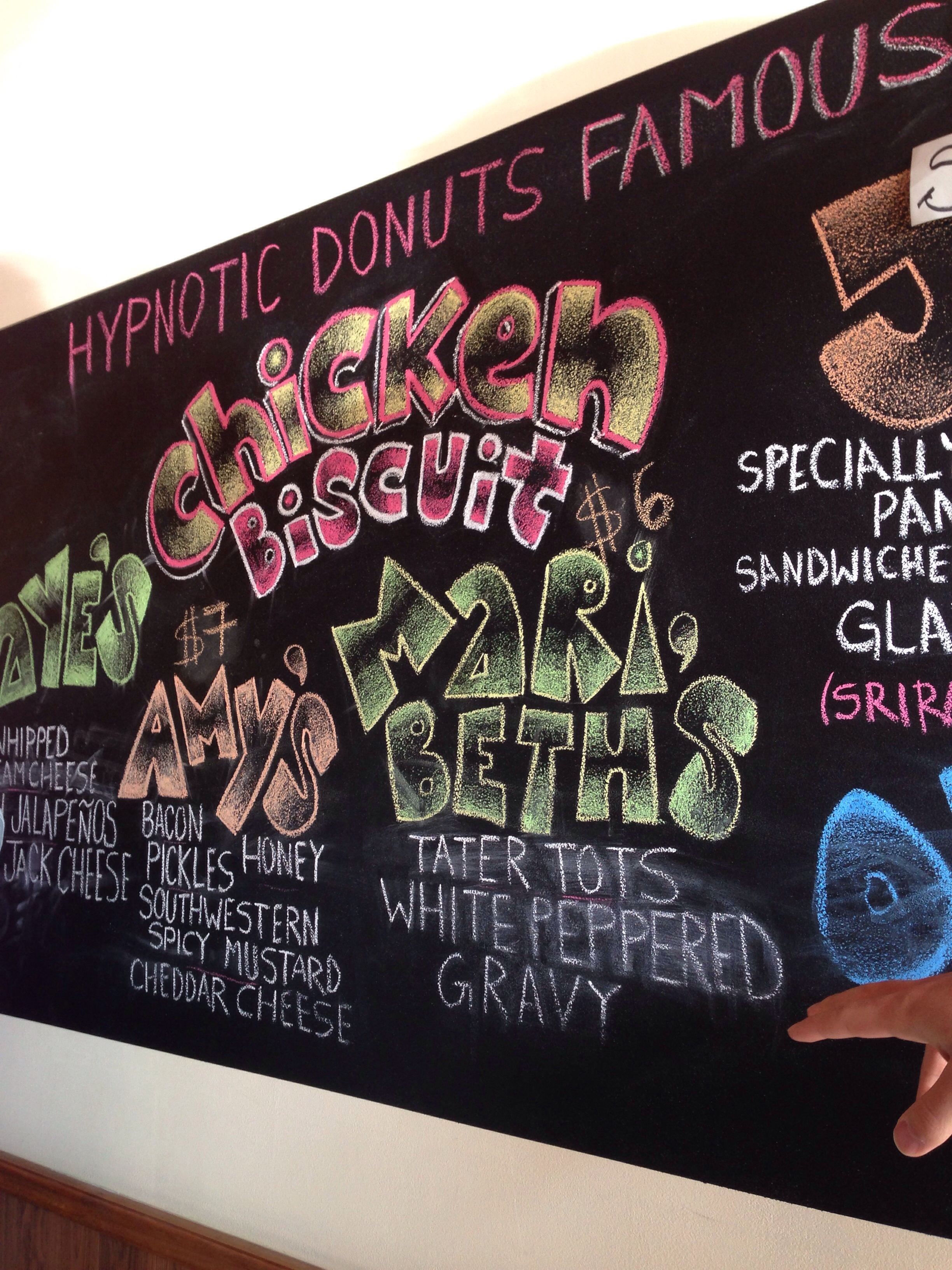 Different chicken biscuits to choose from.