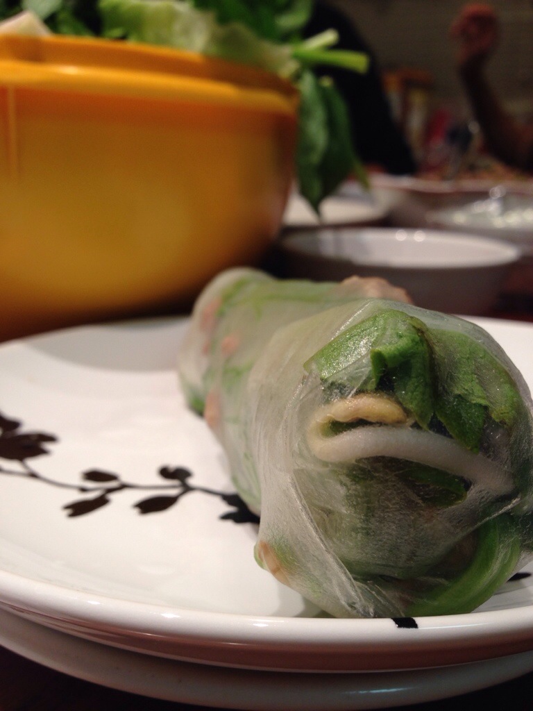 Minced pork spring rolls