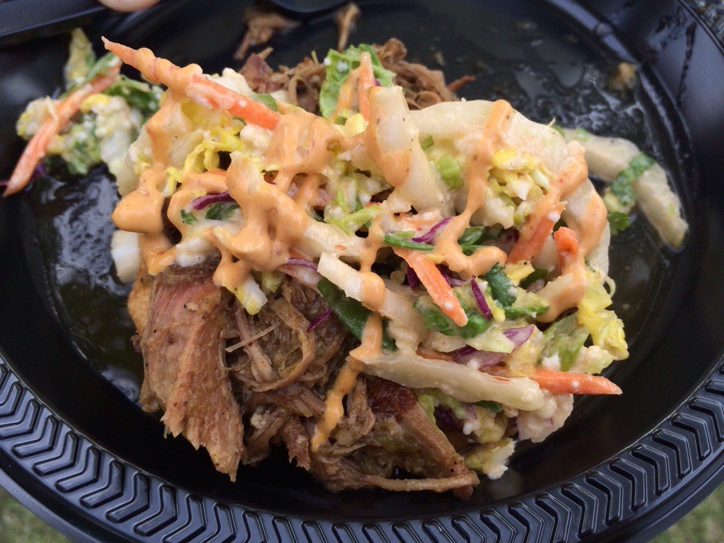 Green chile pulled pork with cole slaw from Chamberlain's.
